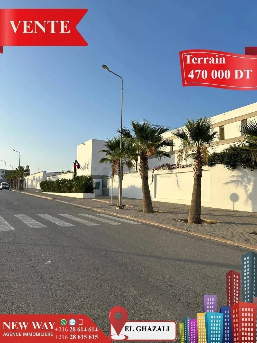 Terrain Fait l'angle à Bouhsina, Prés de l'école Française