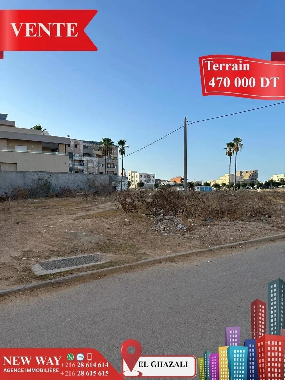 Terrain Fait l'angle à Bouhsina, Prés de l'école Française