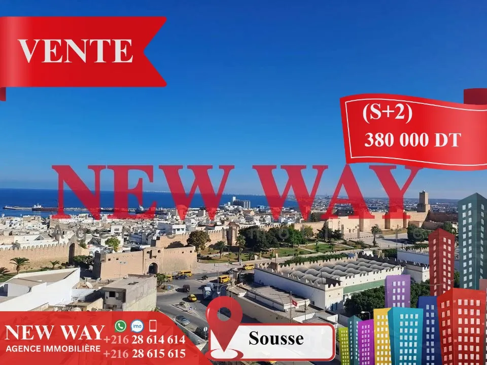 (S+2) à Sousse Vue sur Mer avec Place de Parking