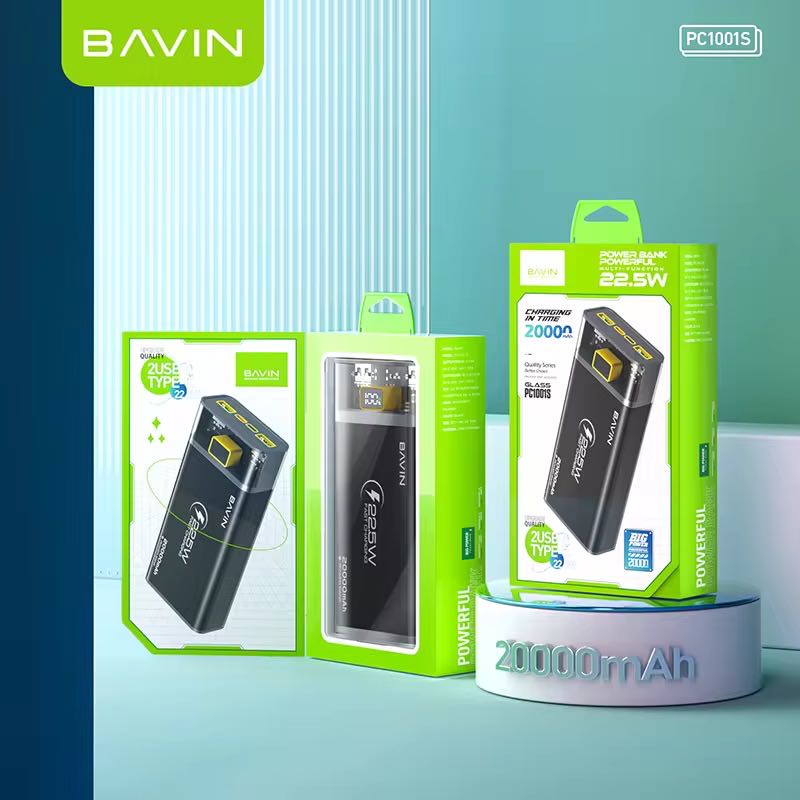 Bavin Power Bank 20000 mAh Fast Charging 22.5W USB et Type C OutPut Cachetè Tunis