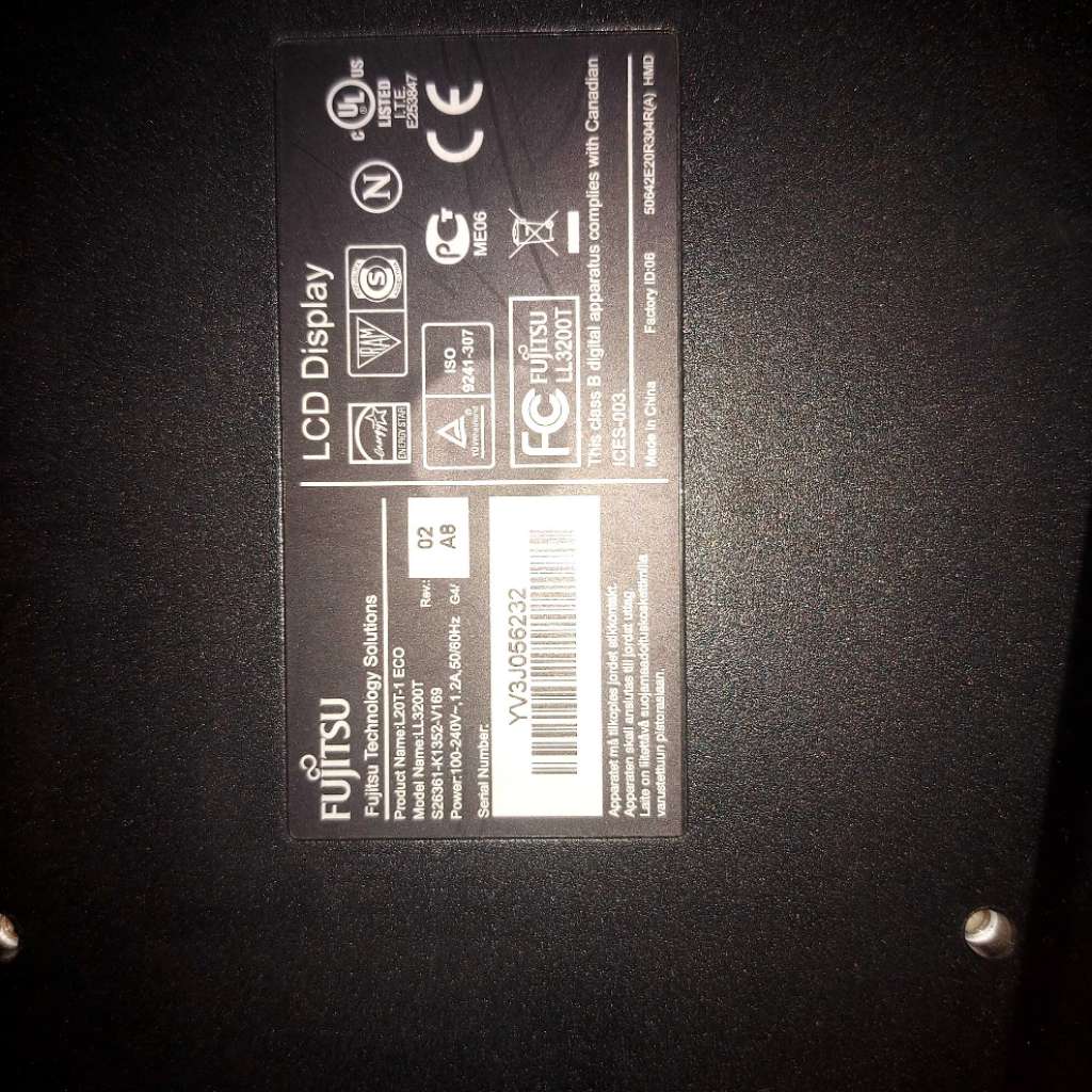 Fujitsu L line L20T-1 ECO computer monitor 50.8 cm (20") 1600 x 900 pixels Black