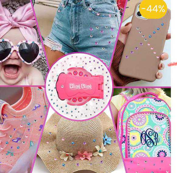 Bling Bling Hair Bedazzler Kit avec 180 strass / diamants + machine à cheveux en diamant