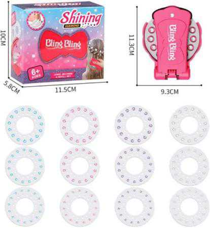 Bling Bling Hair Bedazzler Kit avec 180 strass / diamants + machine à cheveux en diamant