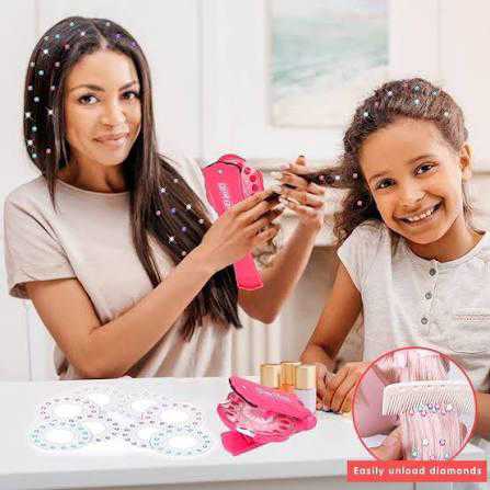 Bling Bling Hair Bedazzler Kit avec 180 strass / diamants + machine à cheveux en diamant