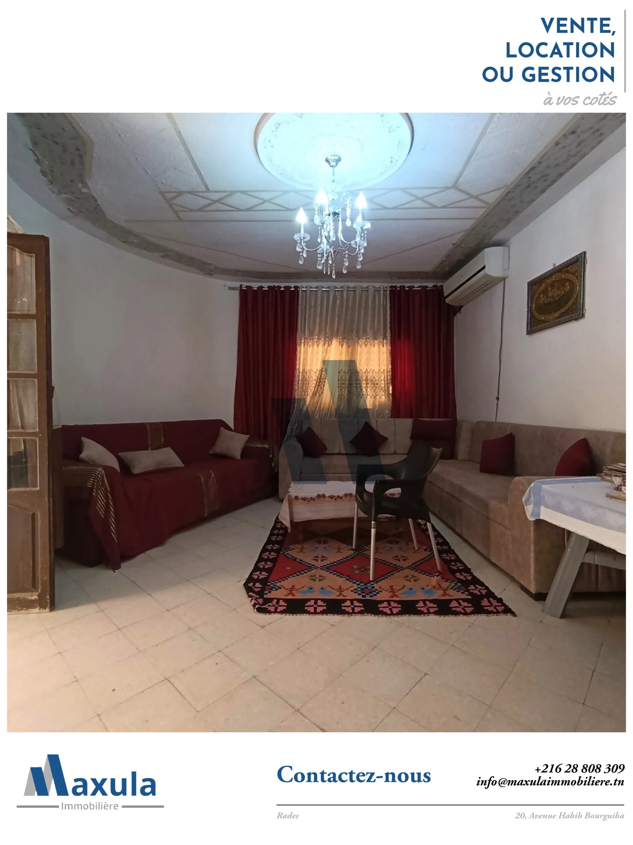 À VENDRE MAISON D’ANGLE S+5 À RADES MALLEHA