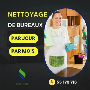 FEMME DE MENAGE POUR BUREAUX PAR JOUR A ENNASR