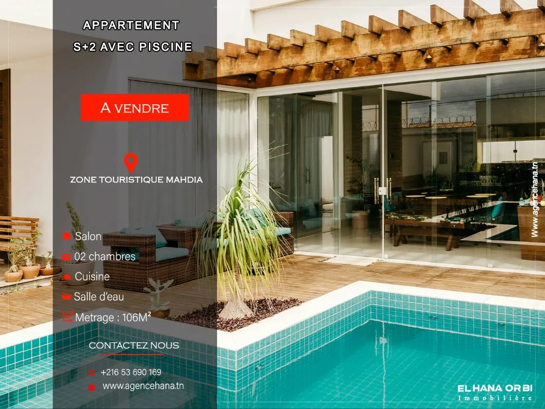 Bien à vendre s+2 avec piscine directement promoteur à Mahdia