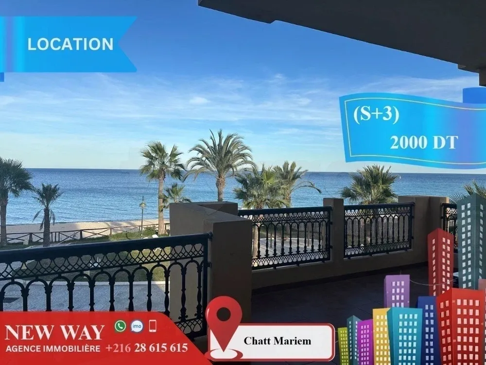 (S+3) Meublé front de mer à Chatt Mariem