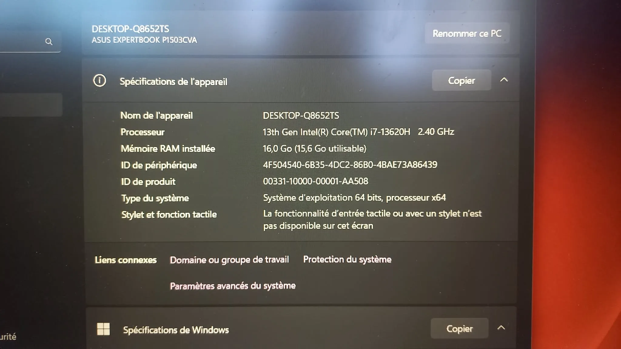 PC Portable ASUS ExpertBook