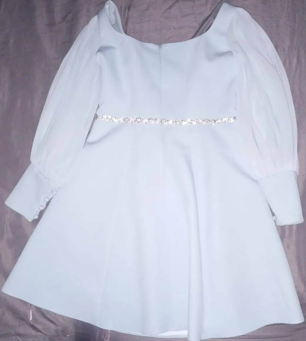 Robe Fiancaille bleu ciel Satinée