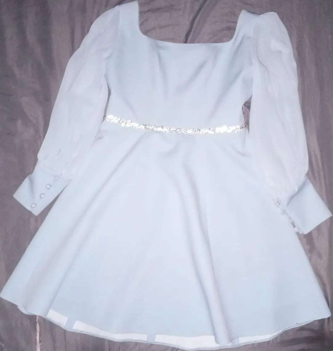 Robe Fiancaille bleu ciel Satinée