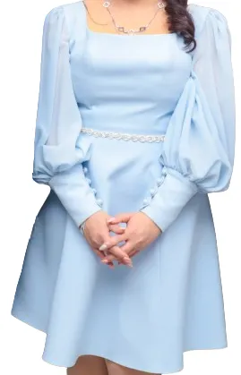Robe Fiancaille bleu ciel Satinée