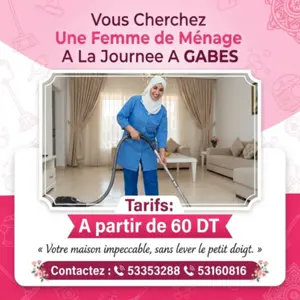 femme de menage par jour a gafsa