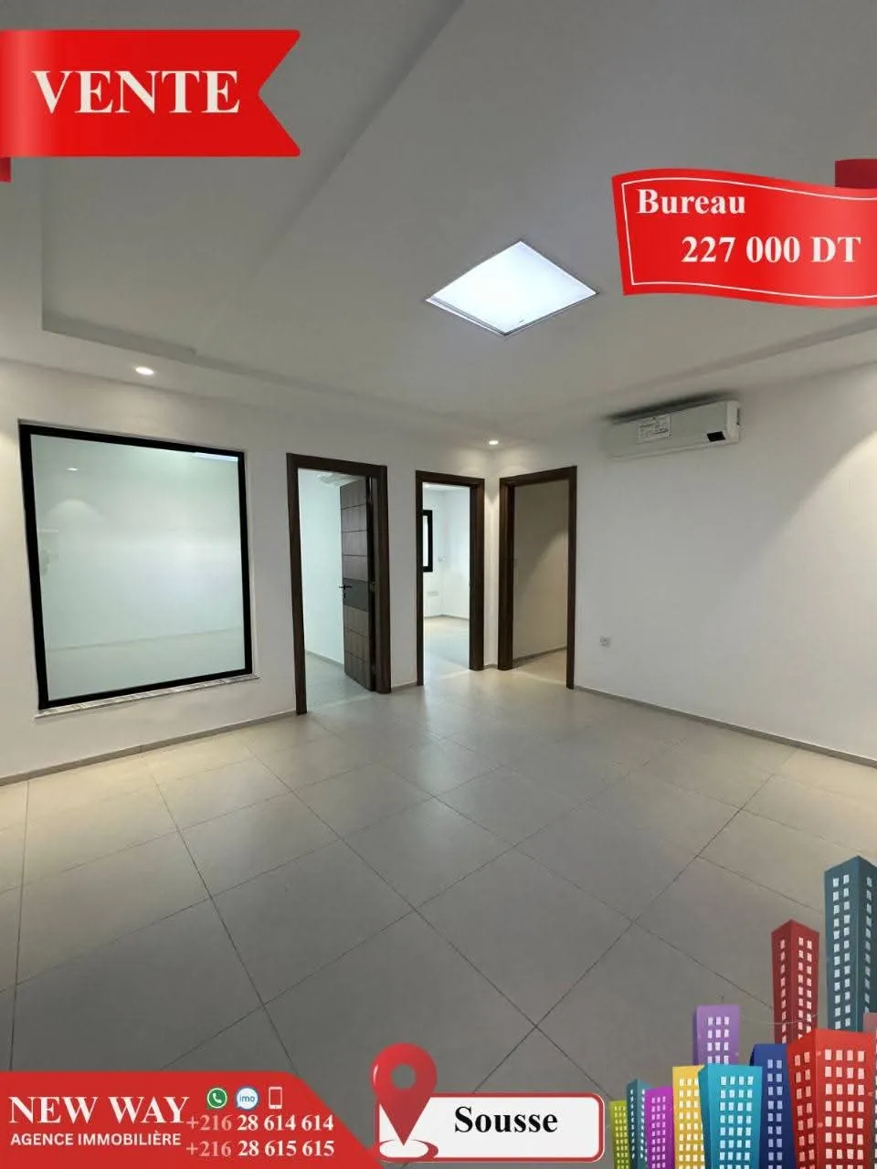 Bureau (A+2) à Sousse avec Place de Parking au Sous Sol