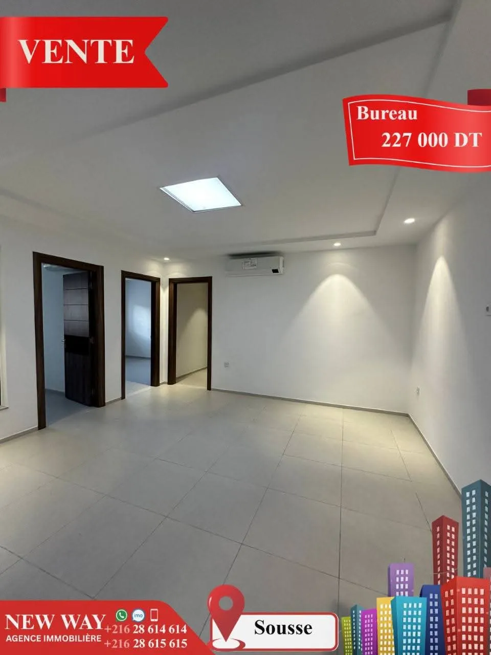 Bureau (A+2) à Sousse avec Place de Parking au Sous Sol