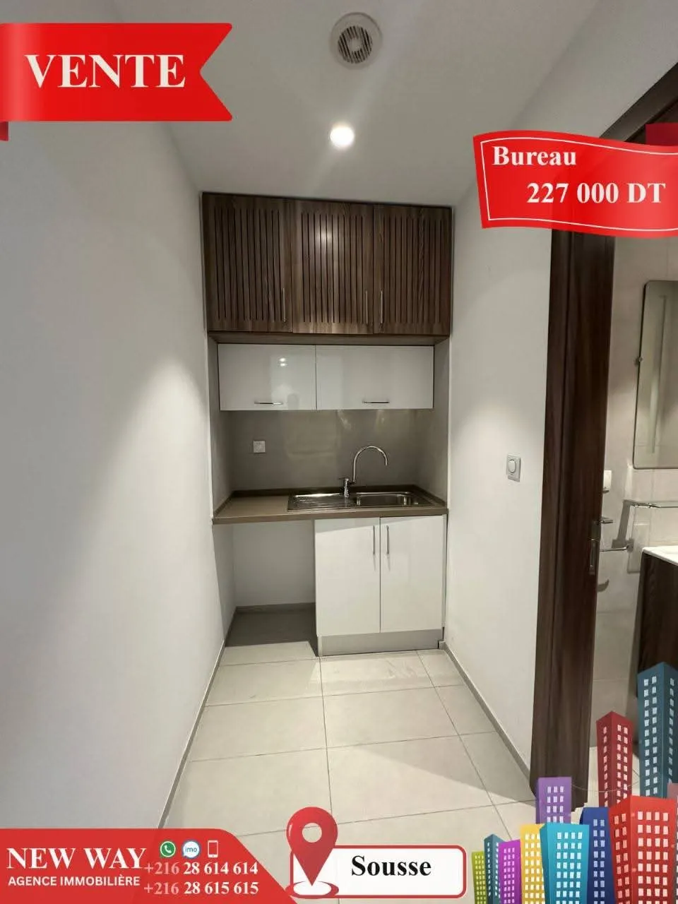 Bureau (A+2) à Sousse avec Place de Parking au Sous Sol