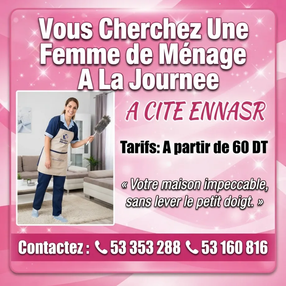 femme de menage par jour el nasir