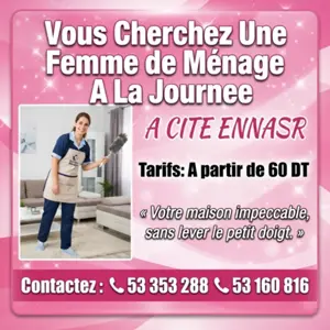 femme de menage par jour el nasir