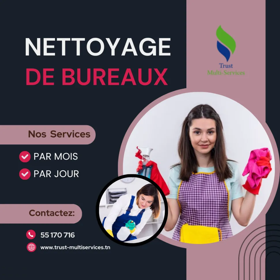 FEMME DE MENAGE POUR BUREAUX PAR JOUR A MNIHLE