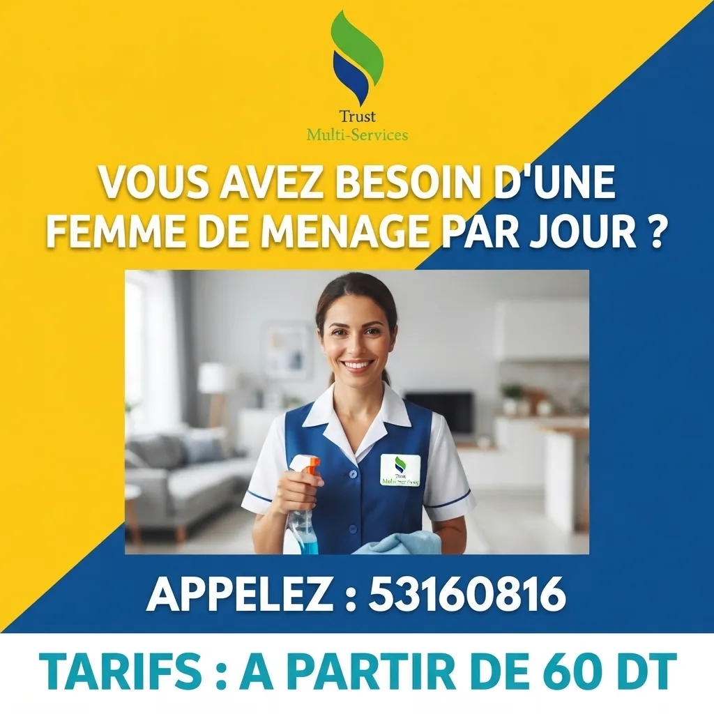 femme de menage par jour a soukra