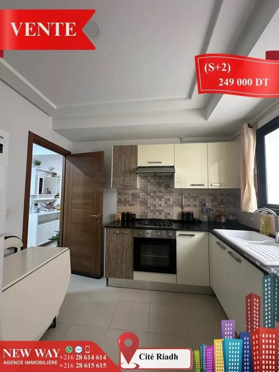 (S+2) à Cité Riadh 1 avec Place de Parking