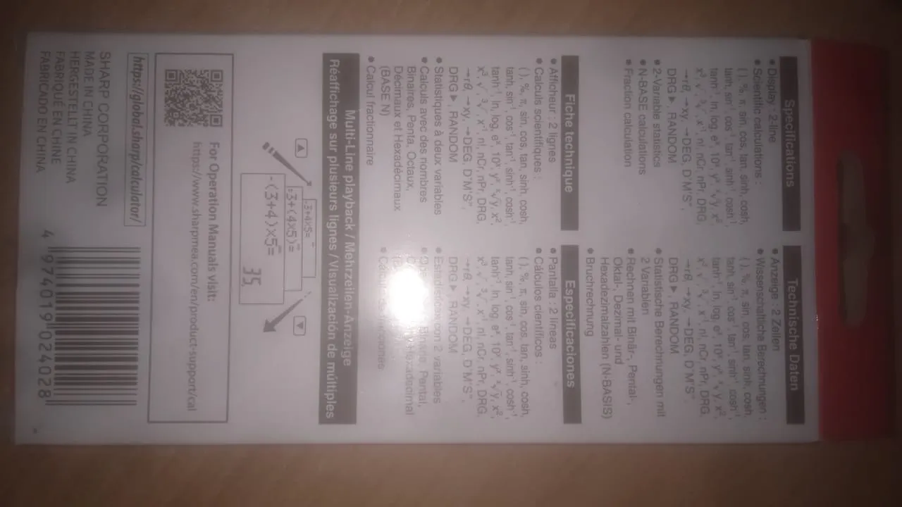 Calculatrice Scientifique SHARP