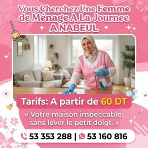 femme de menaqge par jour a nabeul