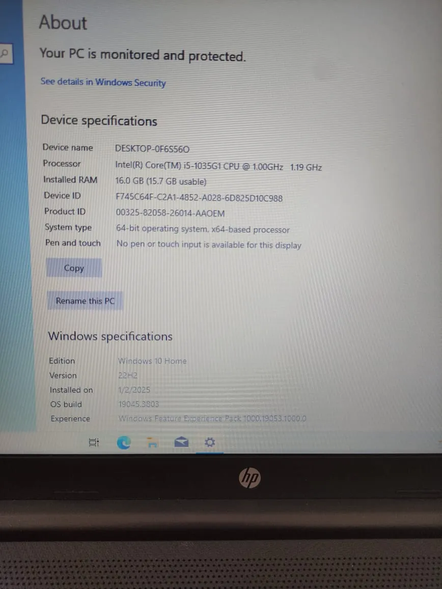 HP 250 G7 NOTEBOOK PC