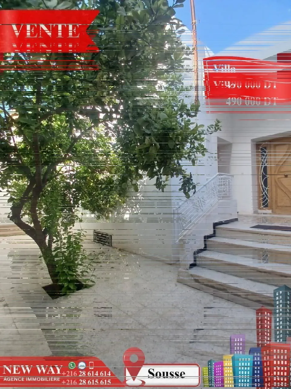 Villa de Plain Pied à Sousse, Proche de toutes Commodités