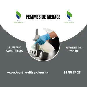 FEMMES DE MENAGE PAR JOUR ET PAR MOIS A BEN AROUS