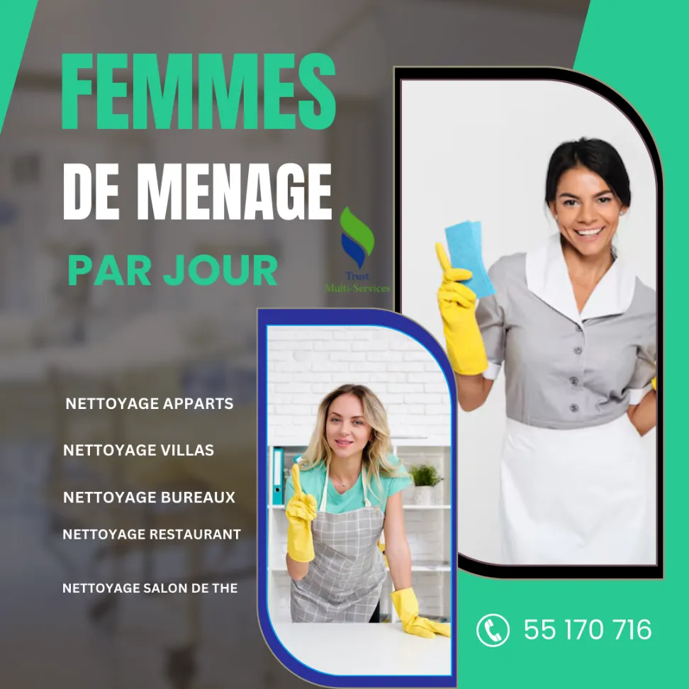 UNE FEMME DE MENAGE PAR JOUR A Riadh Andalous