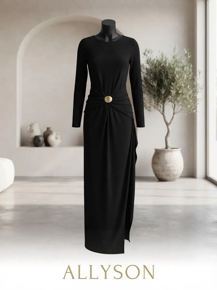 Robe longue noire femme taille M – État neuf