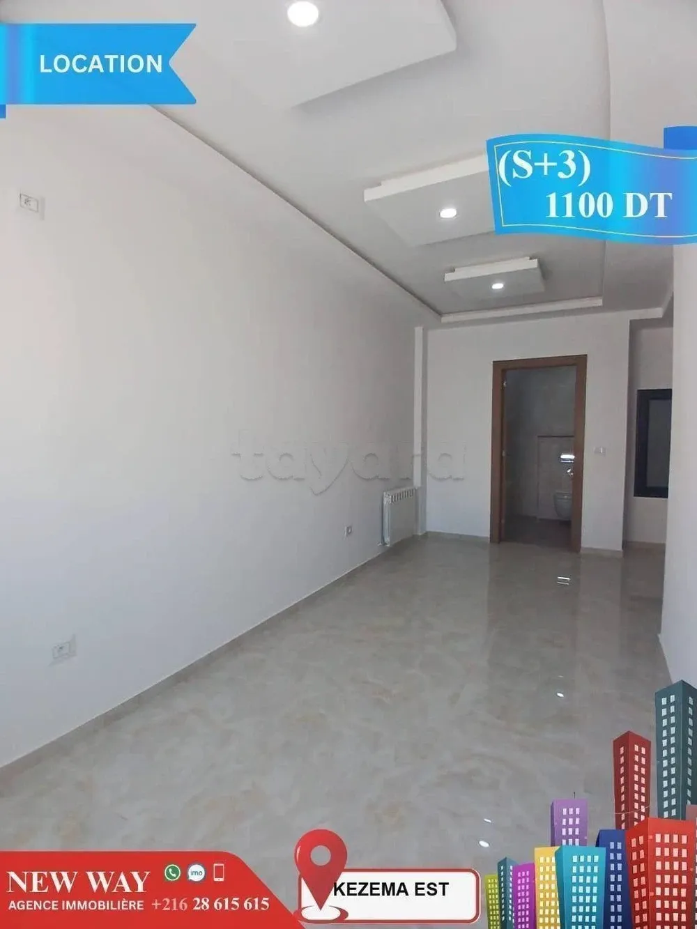 (S+3) Jamais Habité à Khezema EST avec Place de Parking au Sous Sol
