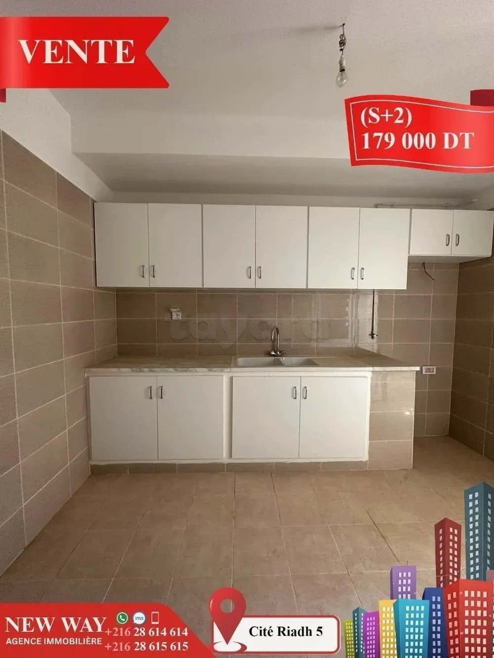 Appartement (S+2) à Cité Riadh 5