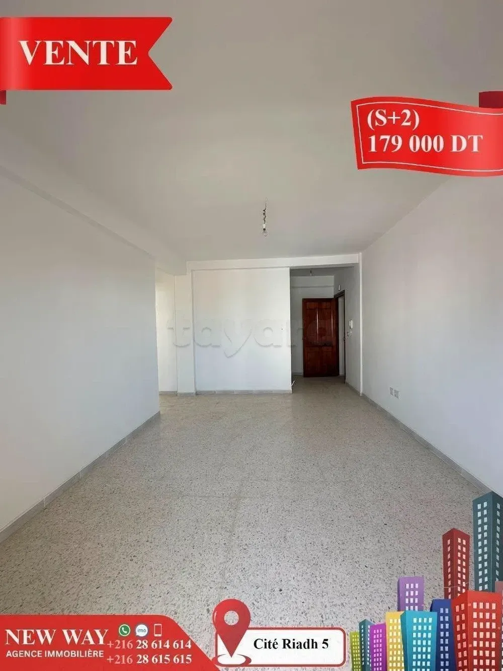 Appartement (S+2) à Cité Riadh 5