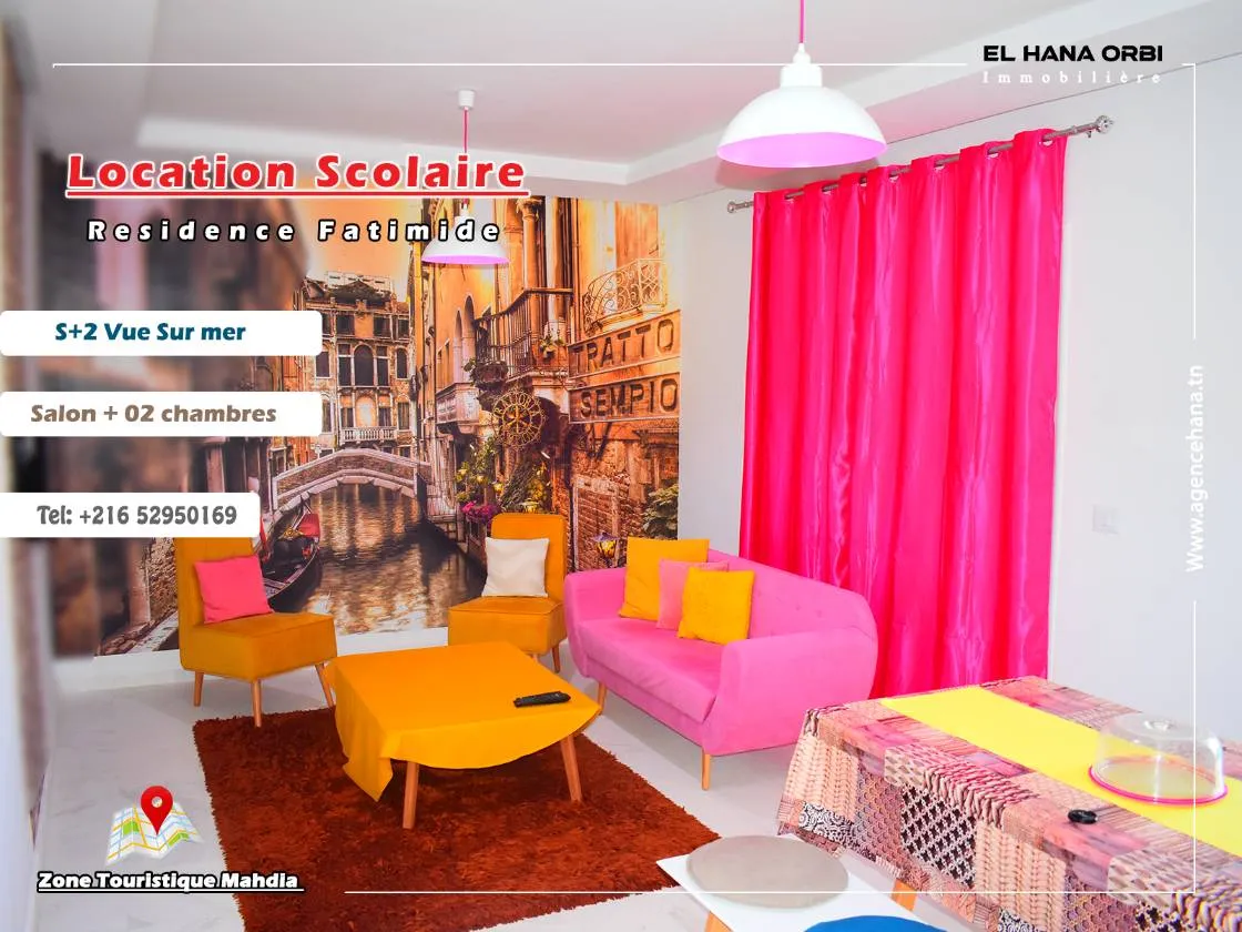 a louer appartement s+2 vue sur mer au zone touristique hôpital taher sfar mahdia 