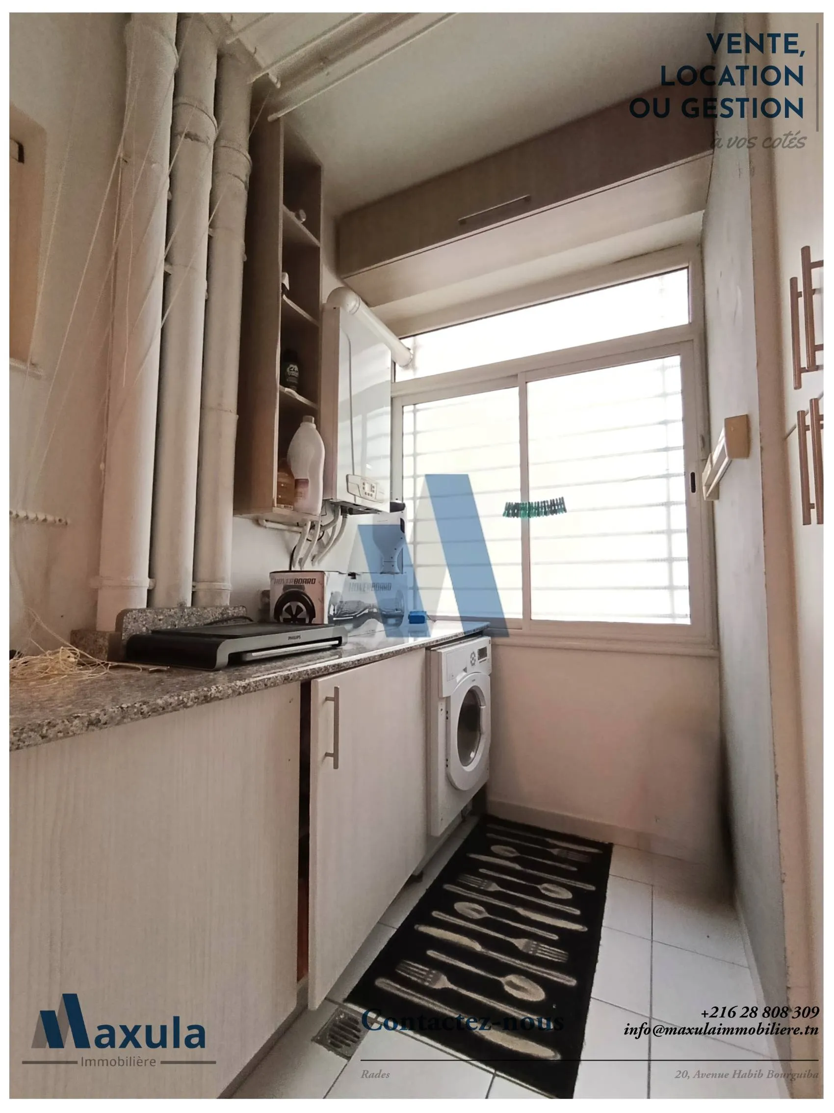 À VENDRE APPARTEMENT S+2 RICHEMENT MEUBLÉ À CHOUCHET RADES