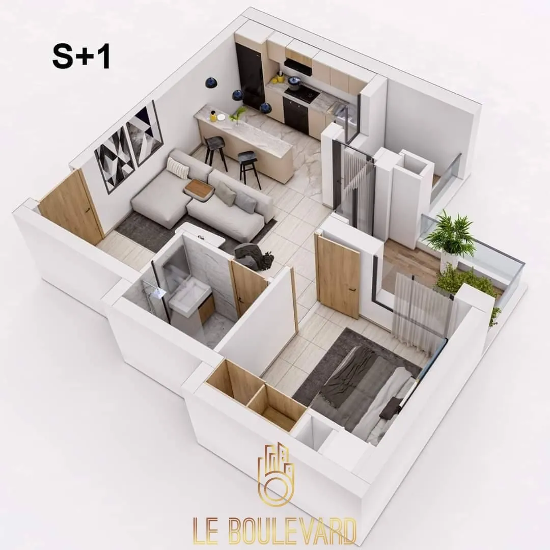 A vendre Appartement S+1 à La Soukra