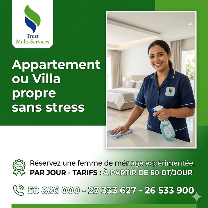 FEMME DE MENAGE PAR JOUR A BARDO