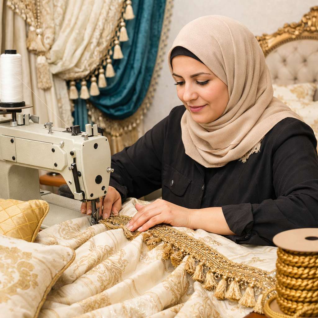 خياطة محترفة في خياطة الصالونات تبحث عن عمل 