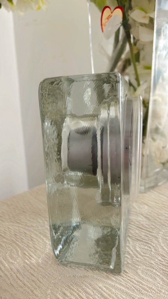 🕰️ Horloge de Table Vintage 70’s – Bloc de Verre Wiesenthalhütte – World Time