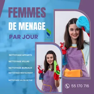UNE FEMME DE MENAGE PAR JOUR A Manar 