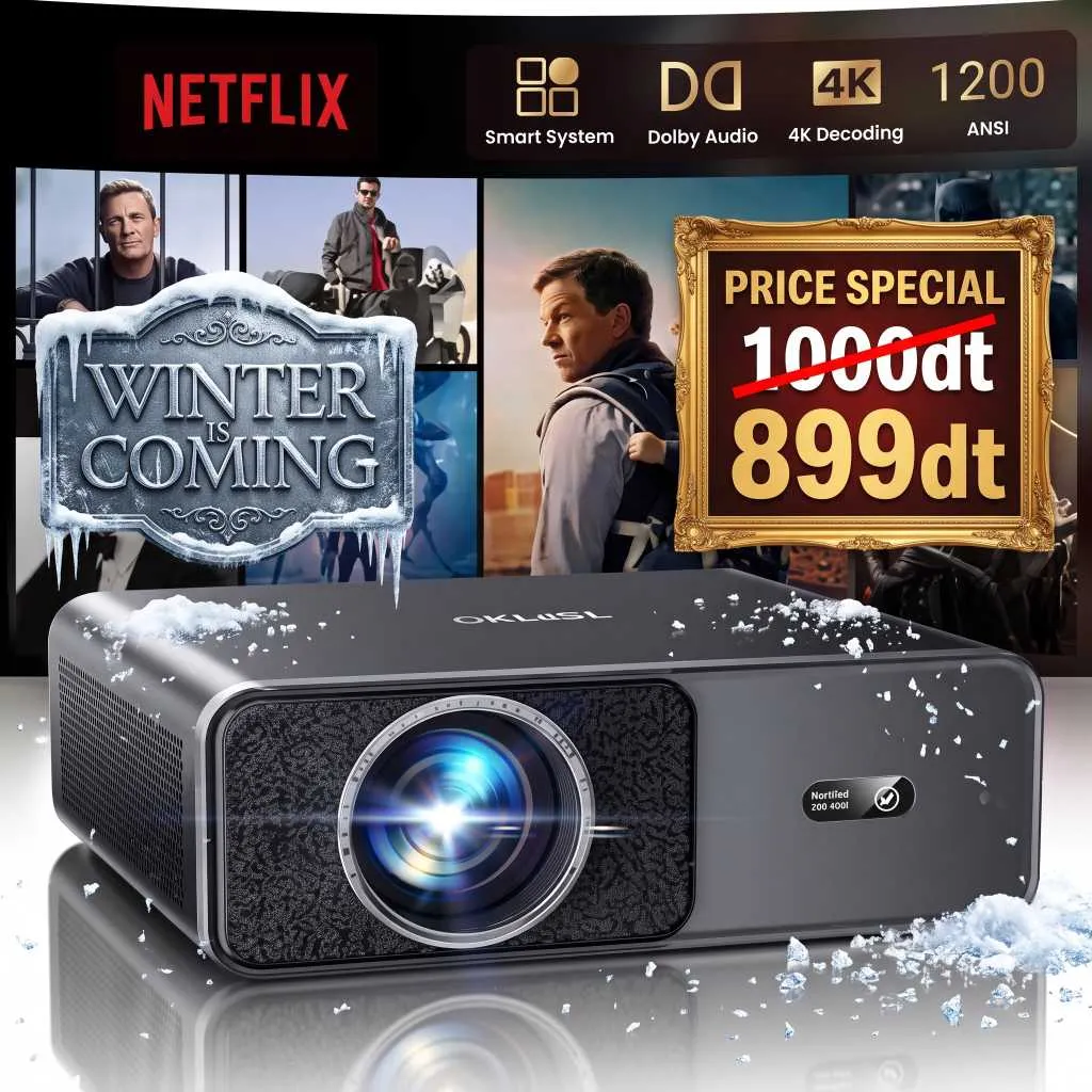 Vidéoprojecteur 4K WiFi 6 Bluetooth 28000 Lumens FHD 1080P, TOPTRO Projecteur 4K Supporté avec Android TV