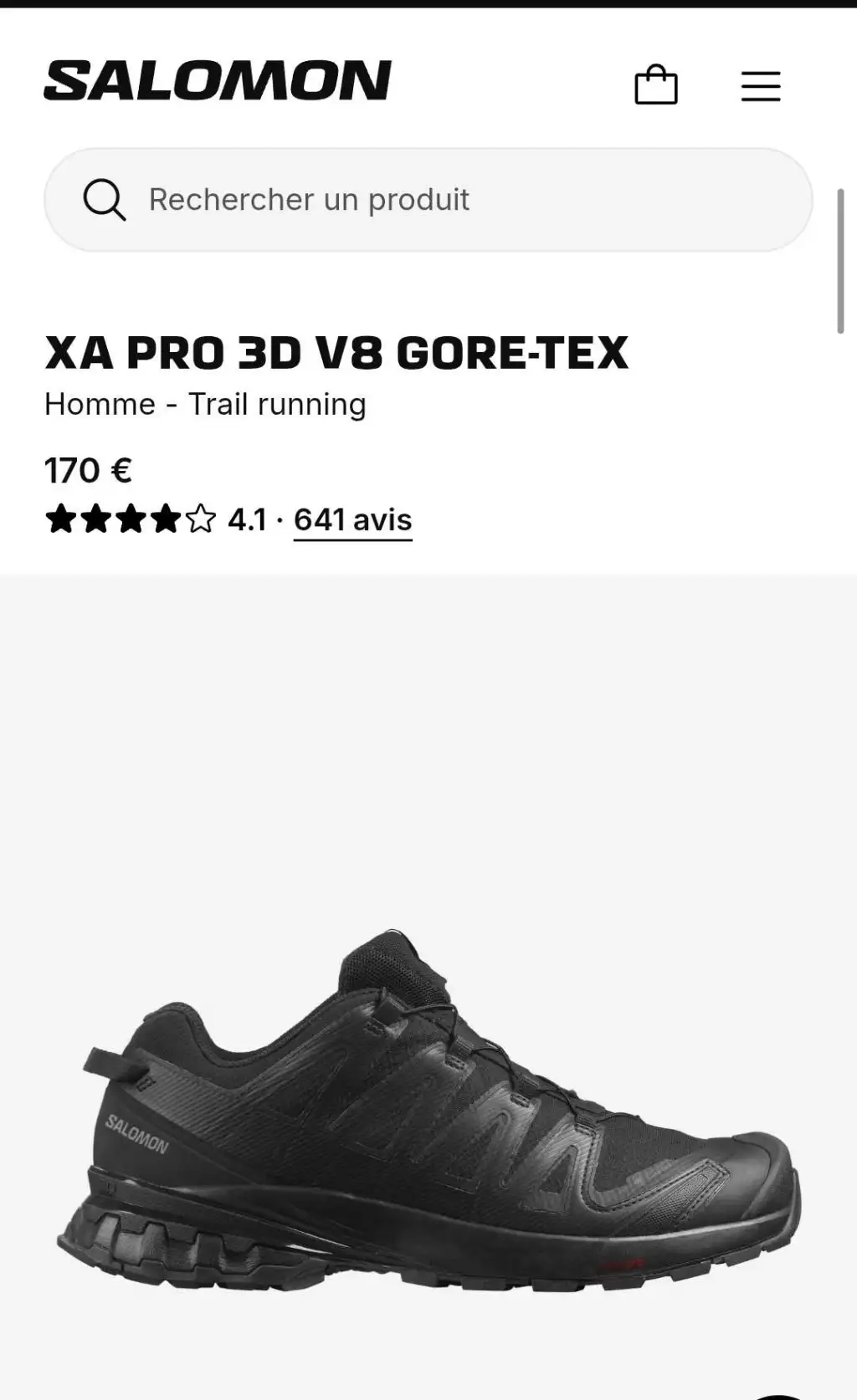 Salomon XA PRO 3D V8 GTX Gore-Tex

Neuf 