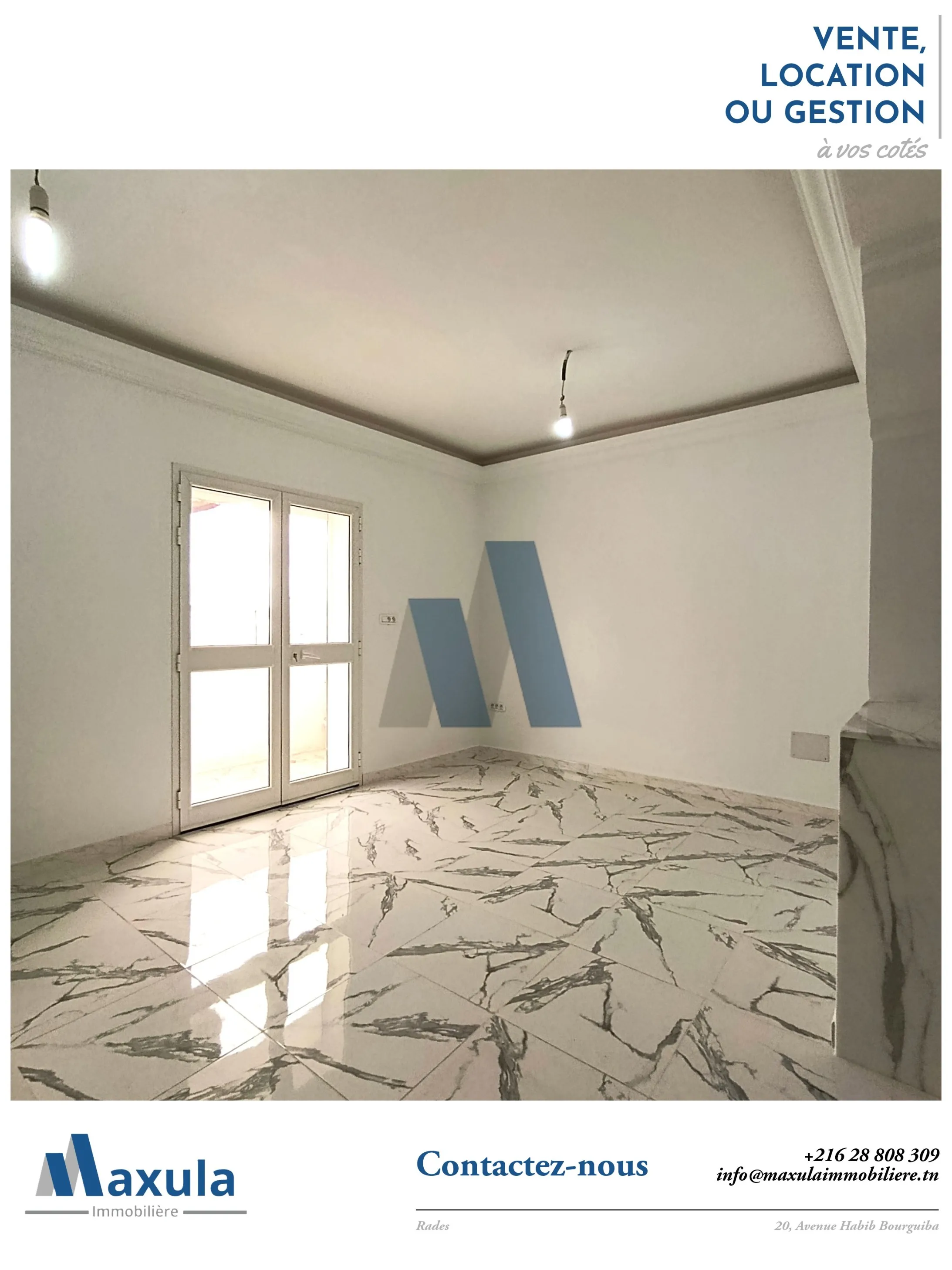 À VENDRE APPARTEMENT S+2 AU 1ER ÉTAGE À RADES SNIT