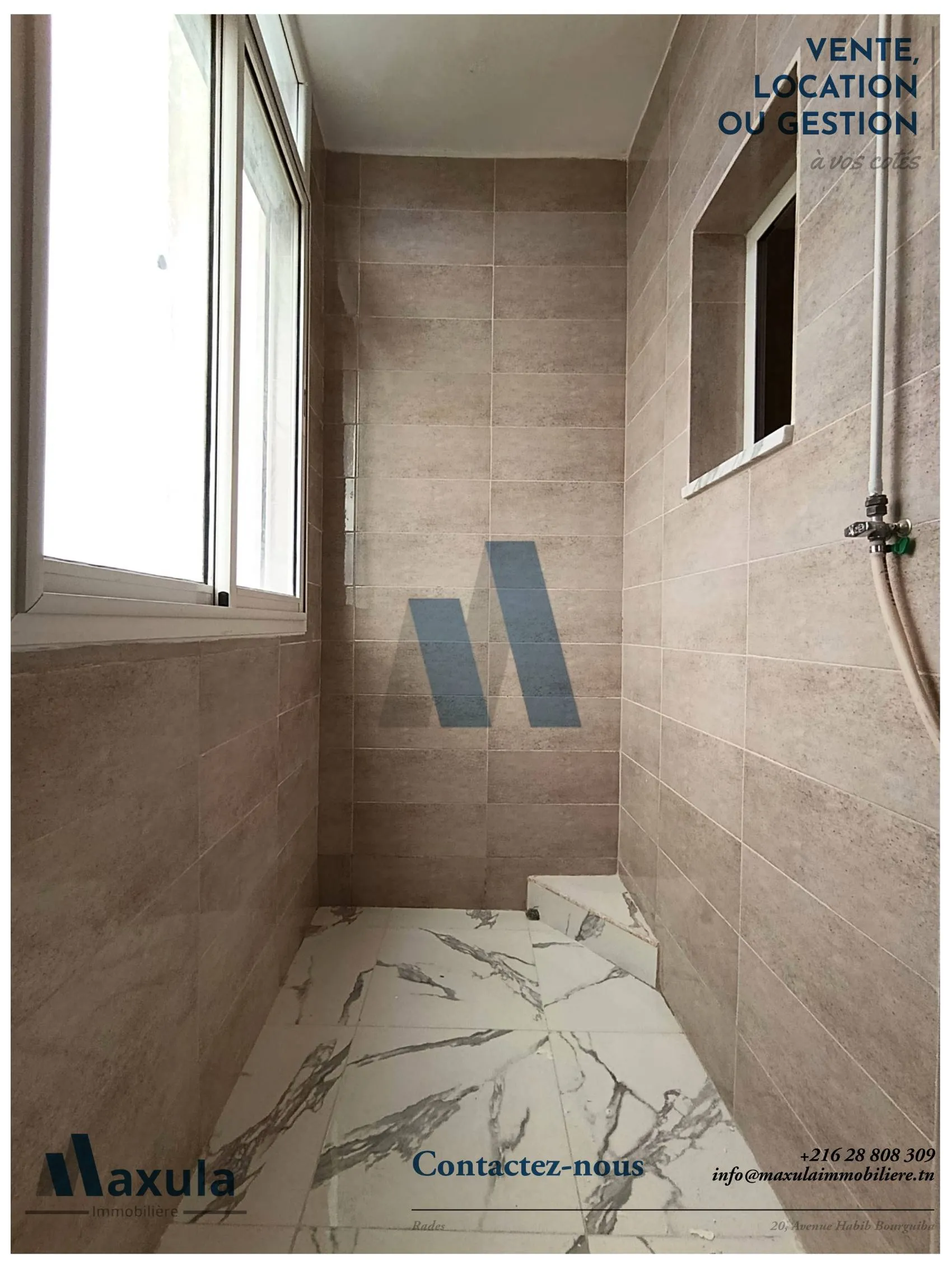 À VENDRE APPARTEMENT S+2 AU 1ER ÉTAGE À RADES SNIT