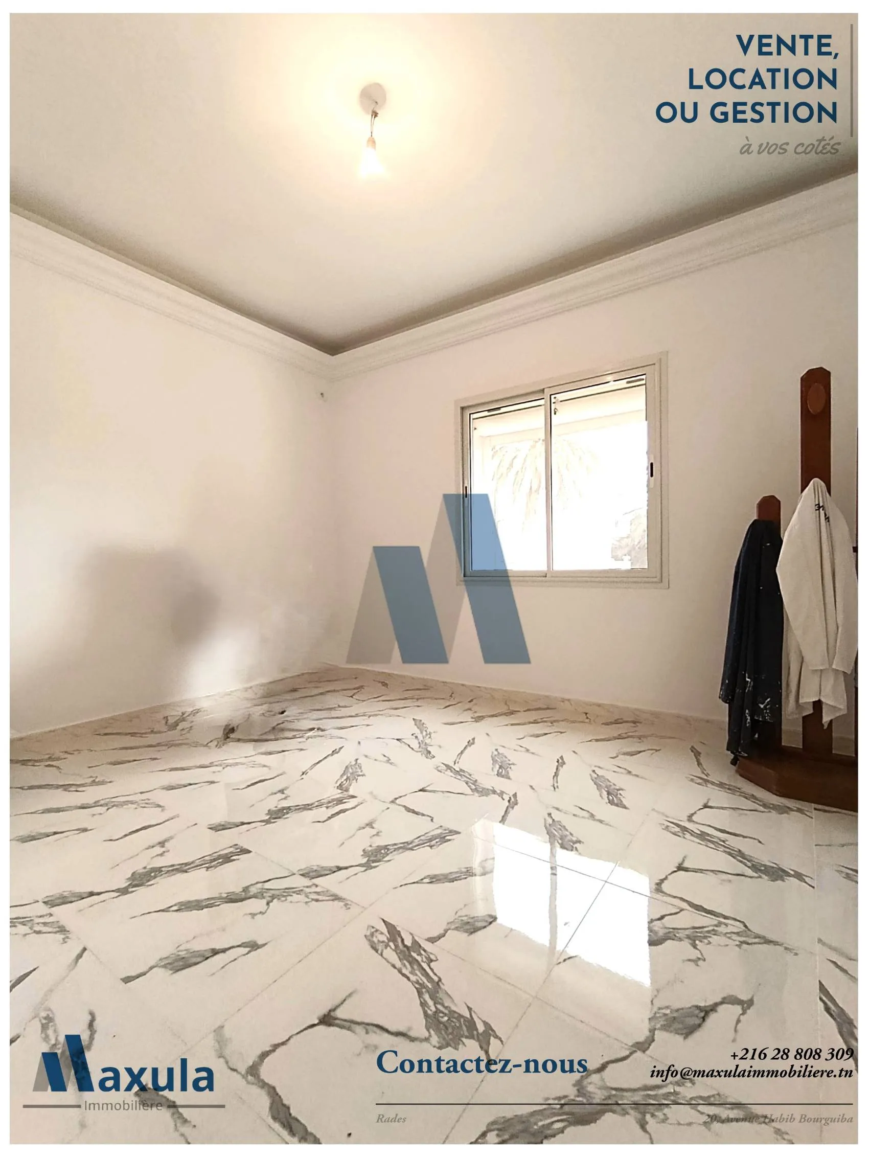 À VENDRE APPARTEMENT S+2 AU 1ER ÉTAGE À RADES SNIT