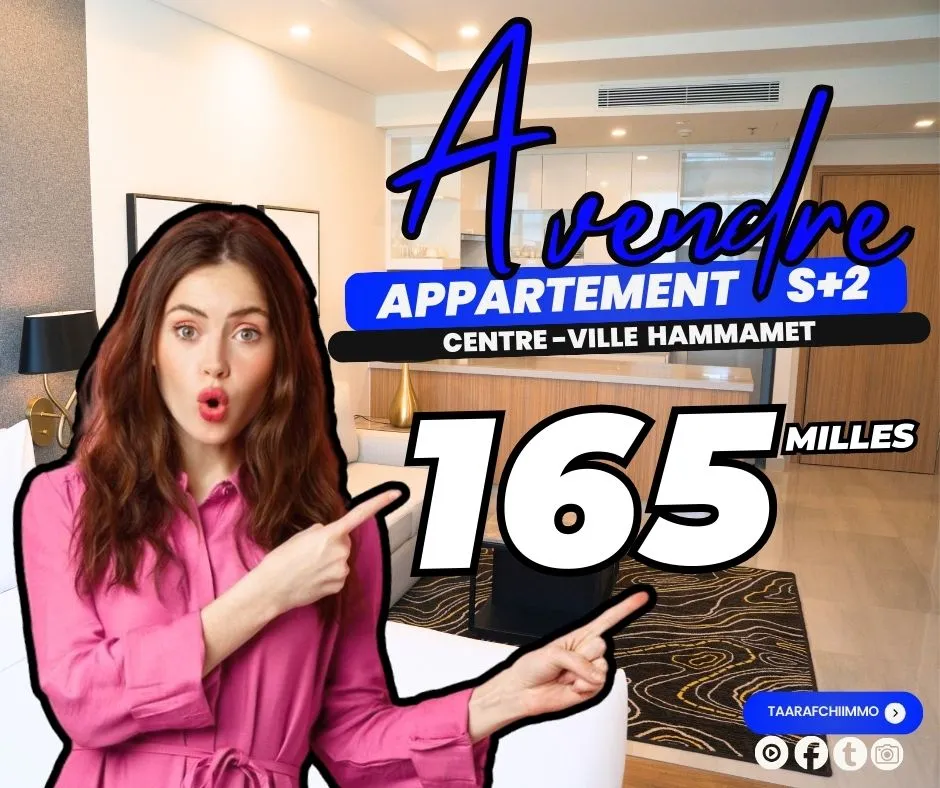 Appartement S+2 Centre ville d'Hammamet :