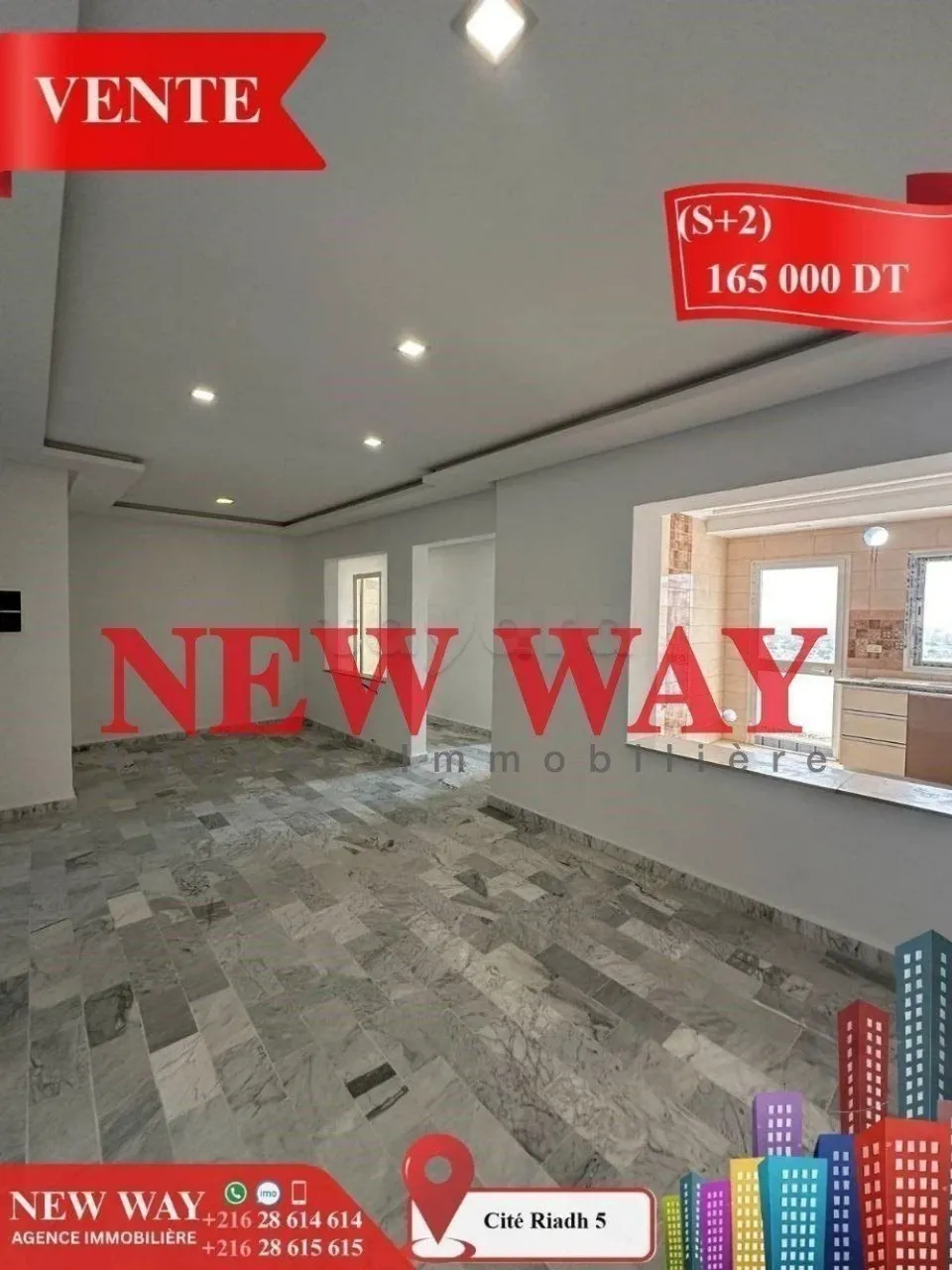 (S+2) Direct Promoteur à Cité Riadh 5