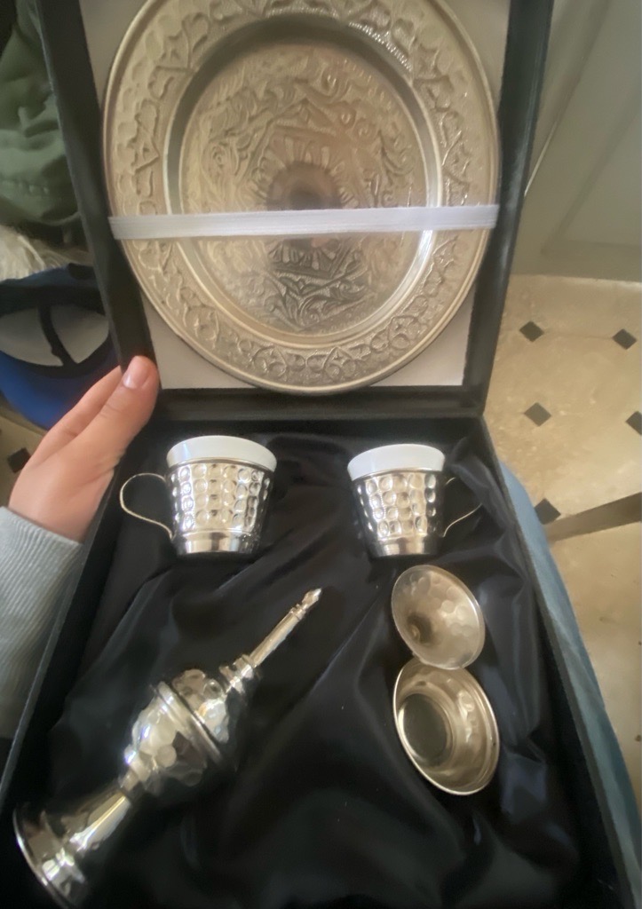 Service à Café Traditionnel en Cuivre avec Plateau et Récipient